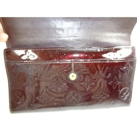 Louis Vuitton Vernis Sarah Wallet Burgundy Patent Leather-zip broken for rehab - Picture 11 of 12